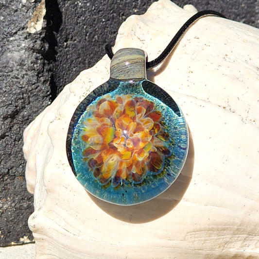 Handmade Blown Glass Pendant: Captivating Borosilicate Art