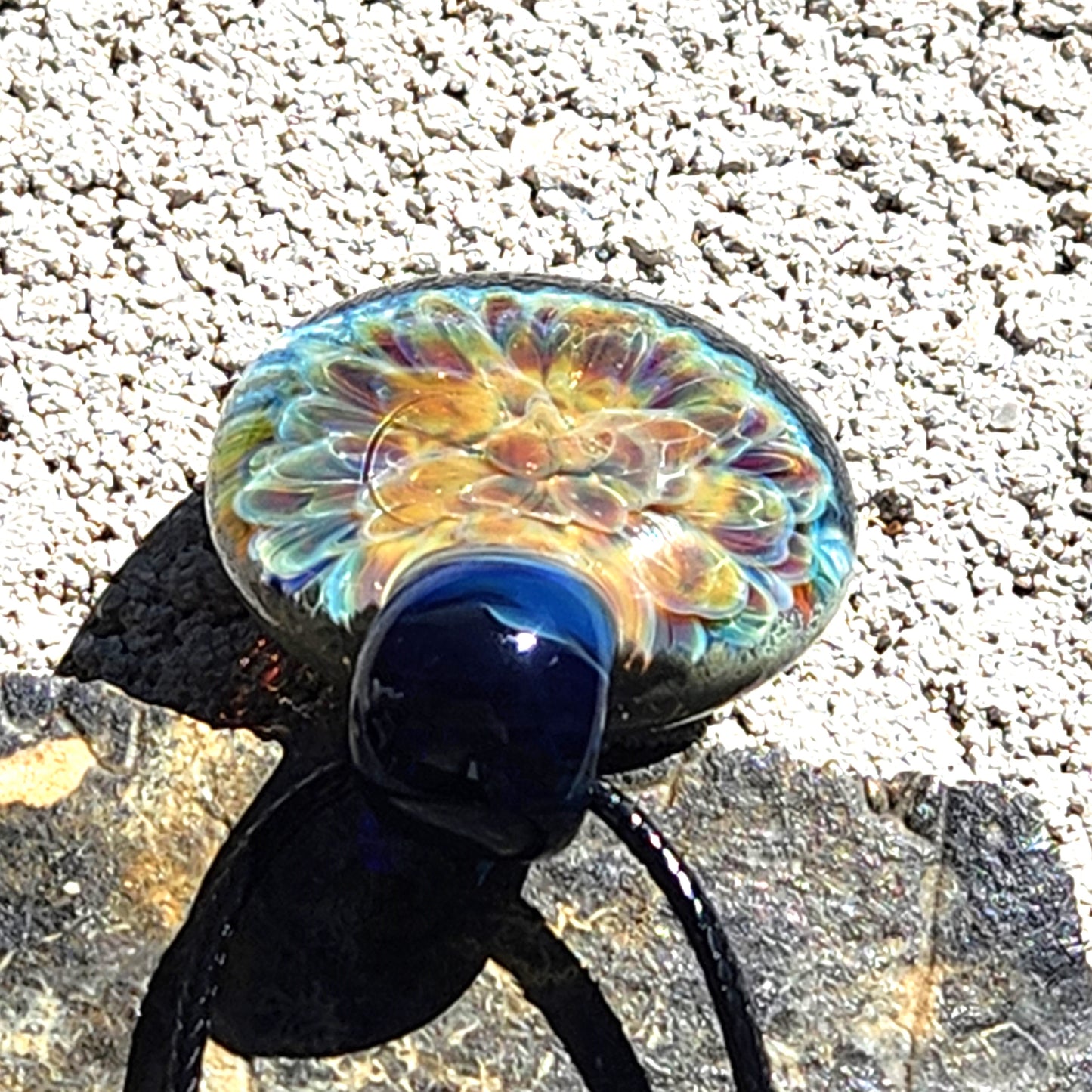 Blown Glass Pendant - Hues of Purple Flower