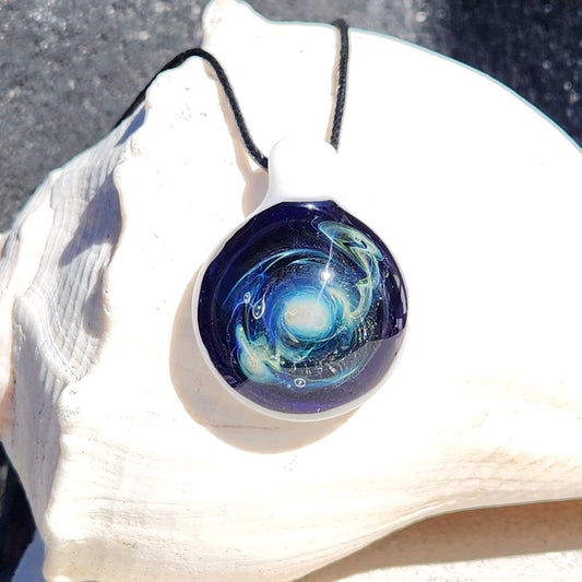 Hand Blown Glass Pendant Necklace - Unique Borosilicate Glass Jewelry