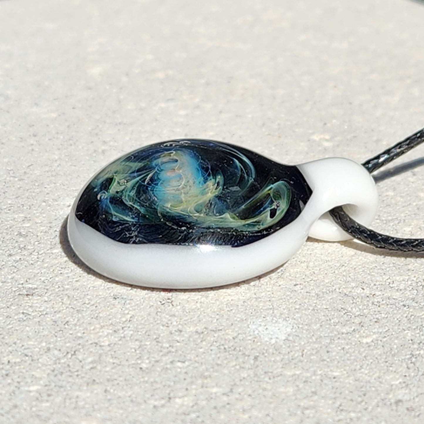 Hand Blown Glass Pendant Necklace - Unique Borosilicate Glass Jewelry