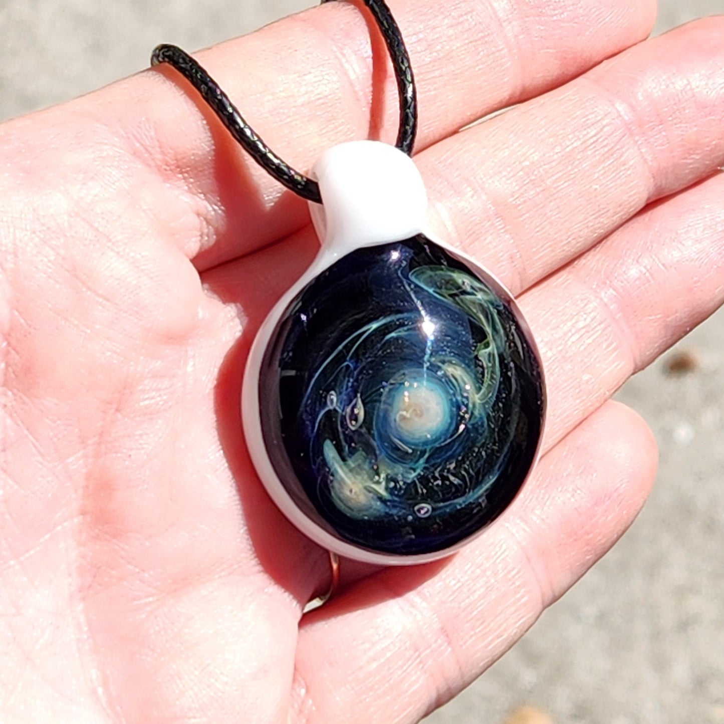 Hand Blown Glass Pendant Necklace - Unique Borosilicate Glass Jewelry