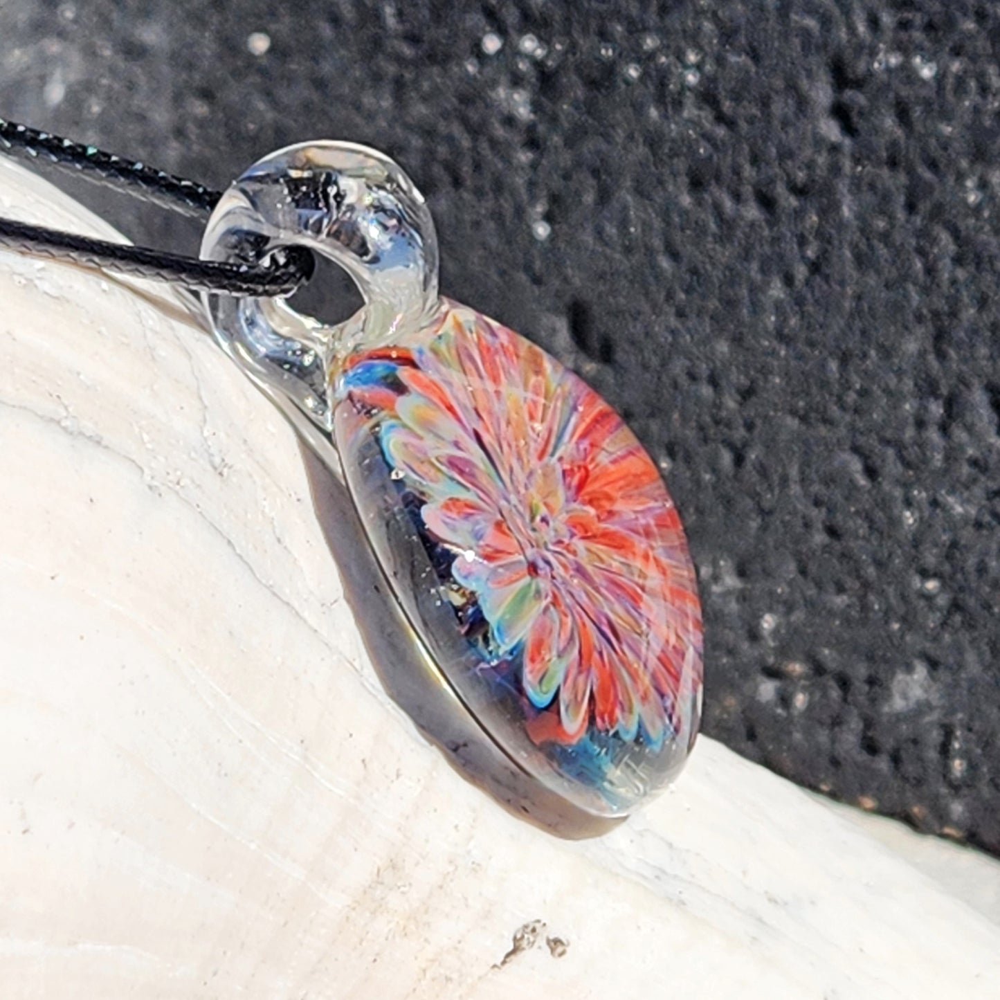 Handmade Blown Glass Pendant Necklace