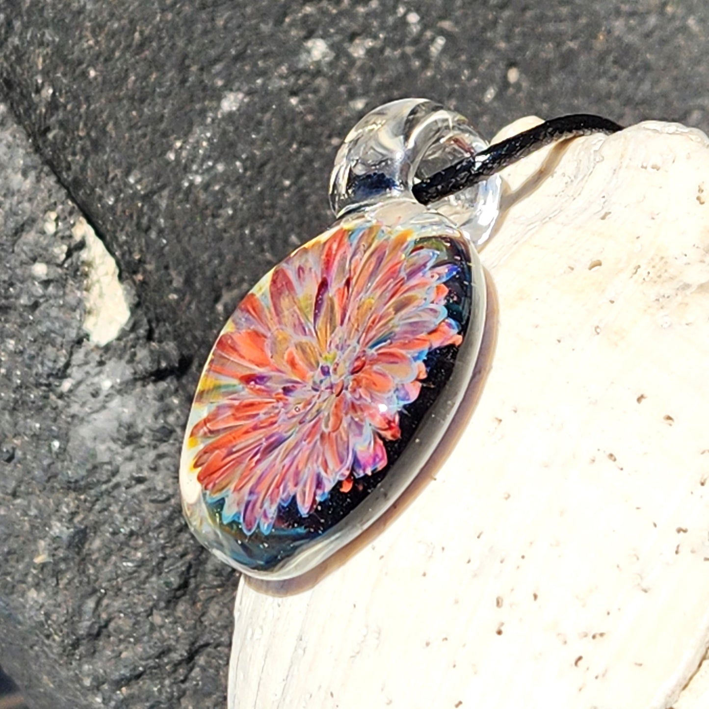 Handmade Blown Glass Pendant Necklace