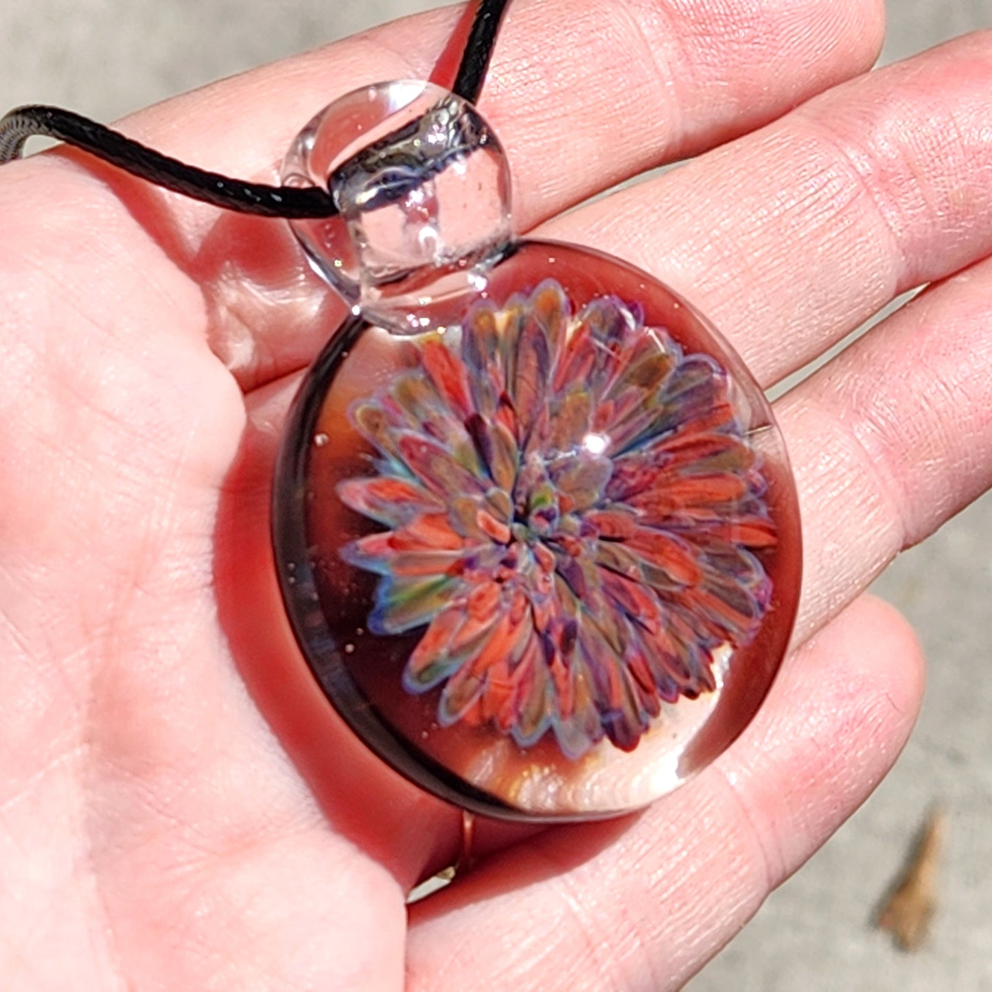 Handmade Blown Glass Pendant Necklace