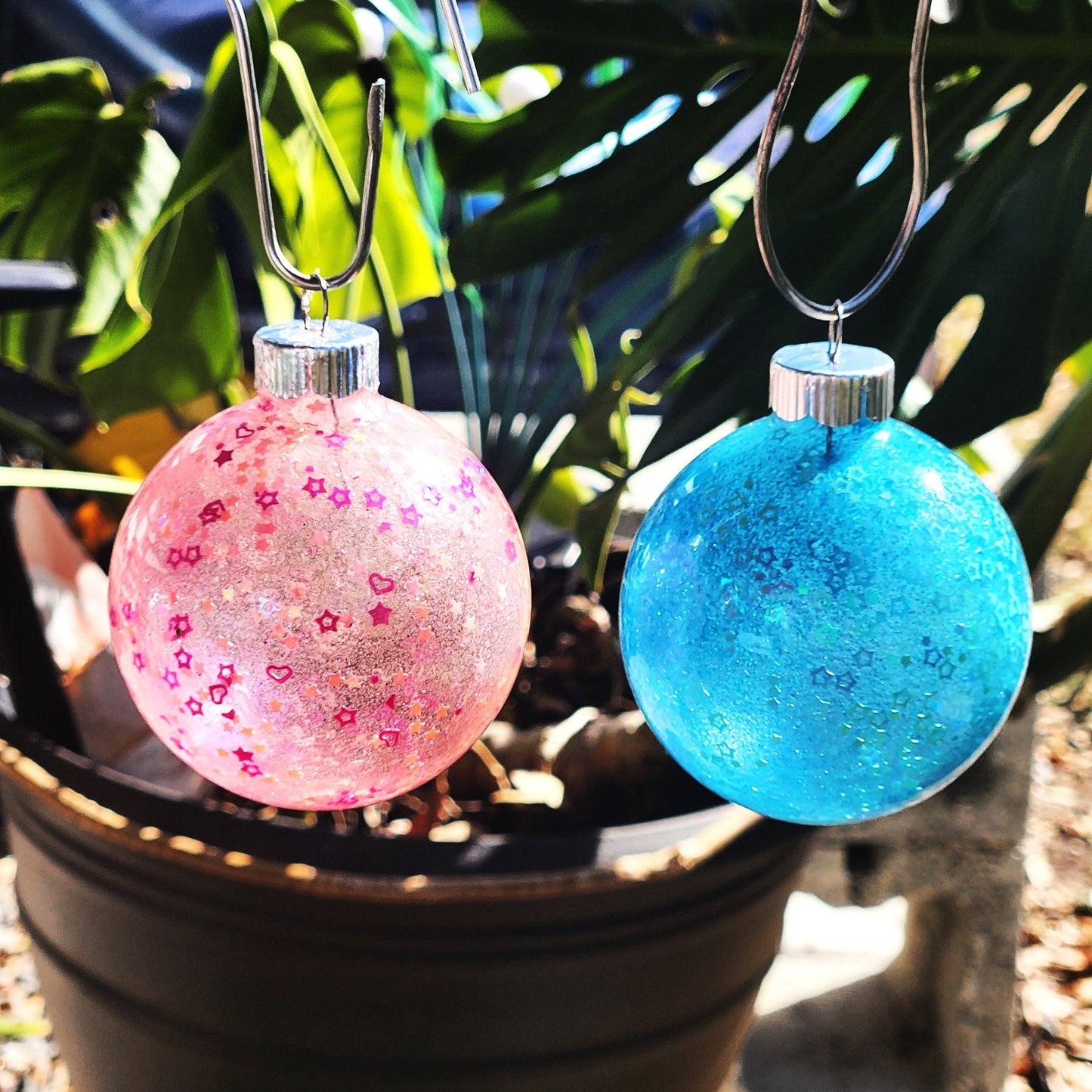 Sparkly Glass Christmas Ornament - Handmade Glitter Ball Holiday Decor