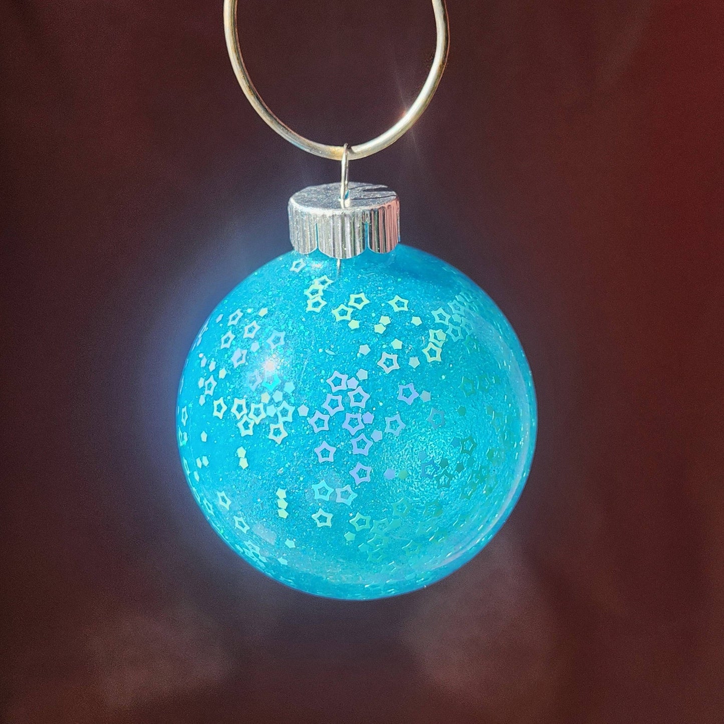 Sparkly Glass Christmas Ornament - Handmade Glitter Ball Holiday Decor