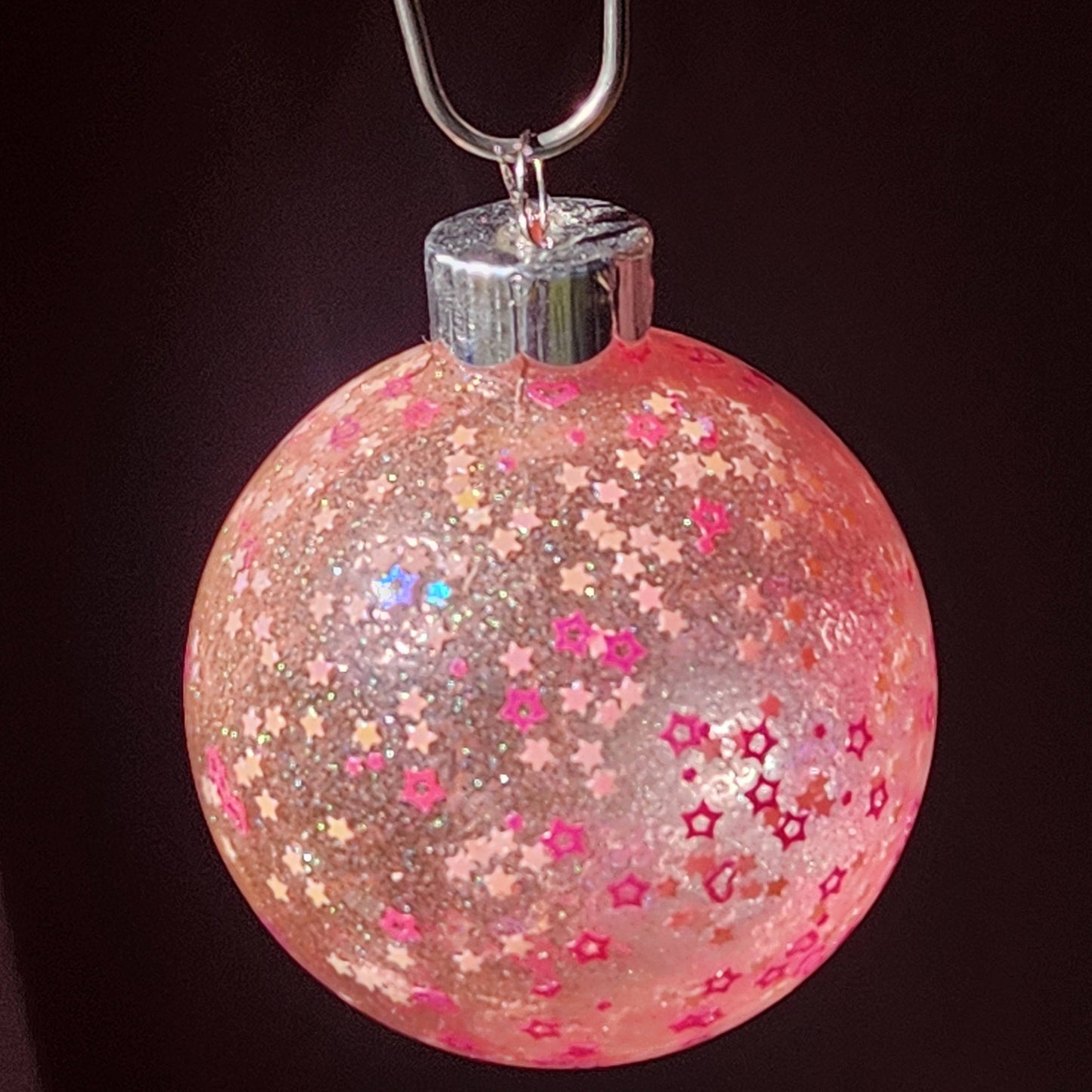 Sparkly Glass Christmas Ornament - Handmade Glitter Ball Holiday Decor