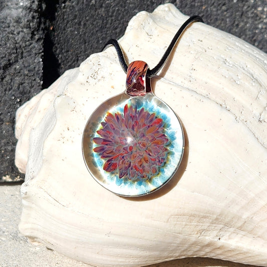 Trippy Heady Glass Pendant. Handmade Glass Necklace Jewelry