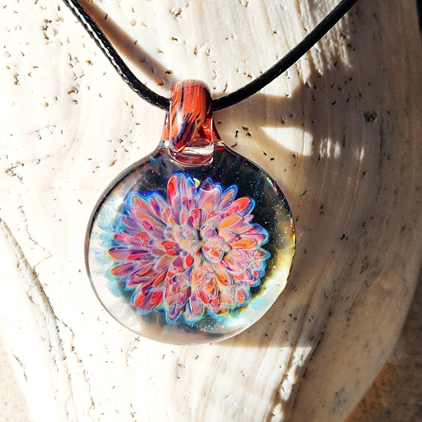 Trippy Heady Glass Pendant. Handmade Glass Necklace Jewelry