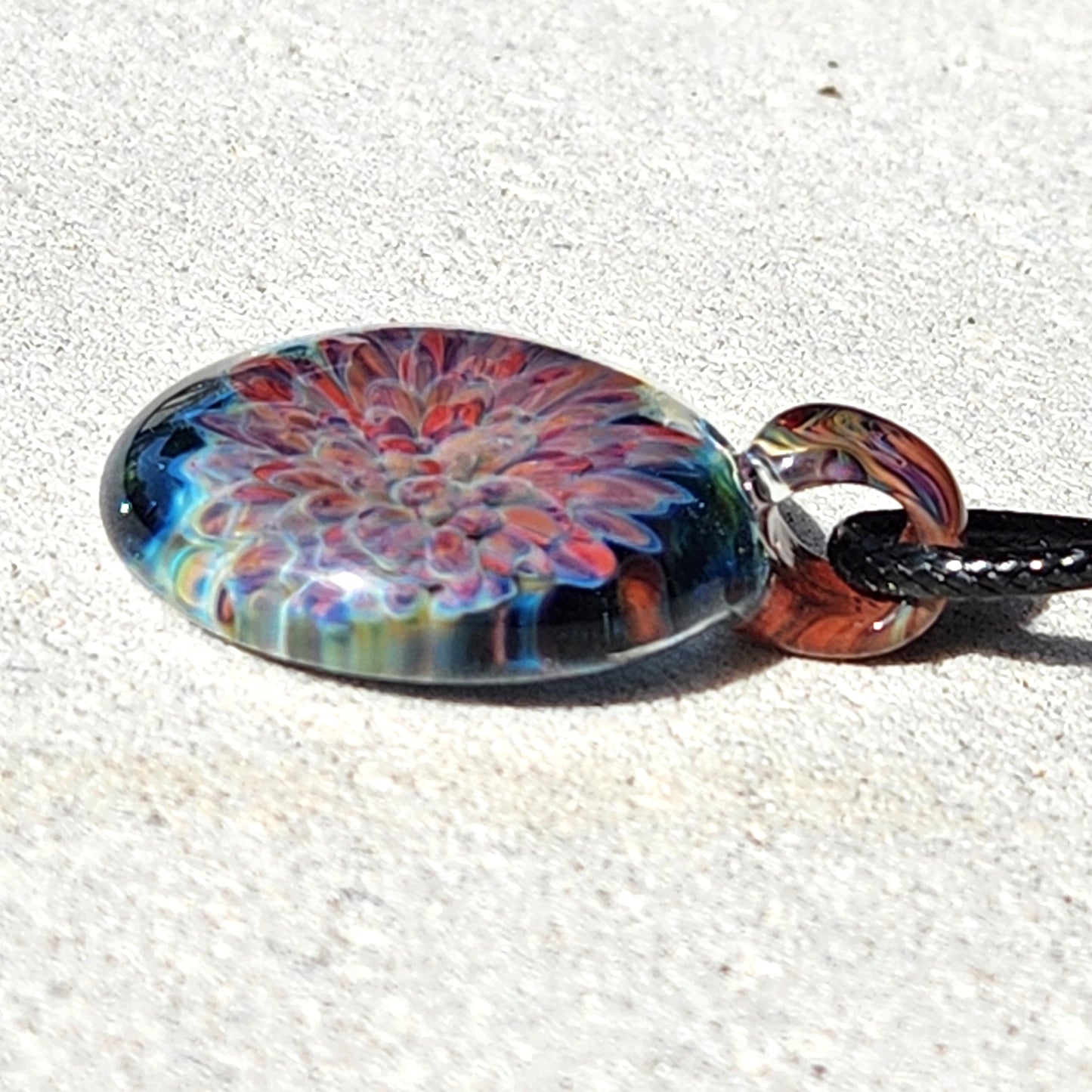 Trippy Heady Glass Pendant. Handmade Glass Necklace Jewelry