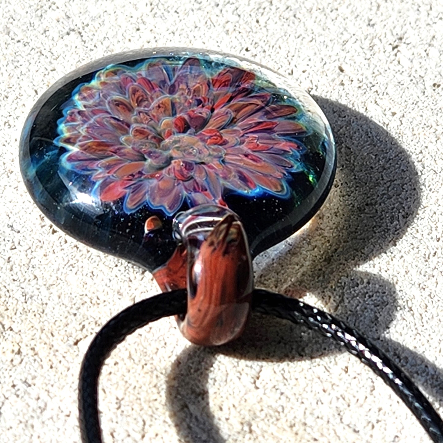 Trippy Heady Glass Pendant. Handmade Glass Necklace Jewelry