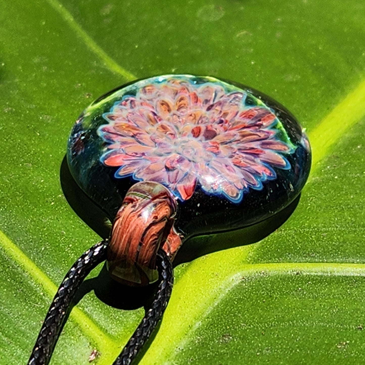 Trippy Heady Glass Pendant. Handmade Glass Necklace Jewelry