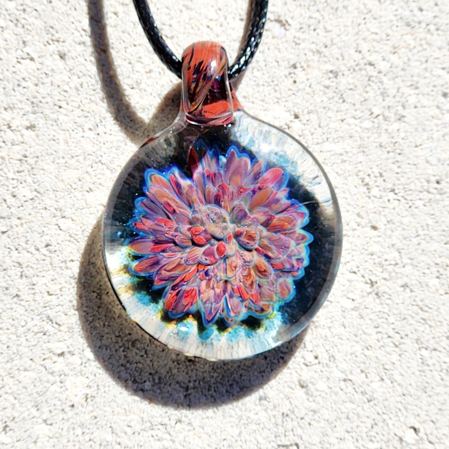 Trippy Heady Glass Pendant. Handmade Glass Necklace Jewelry