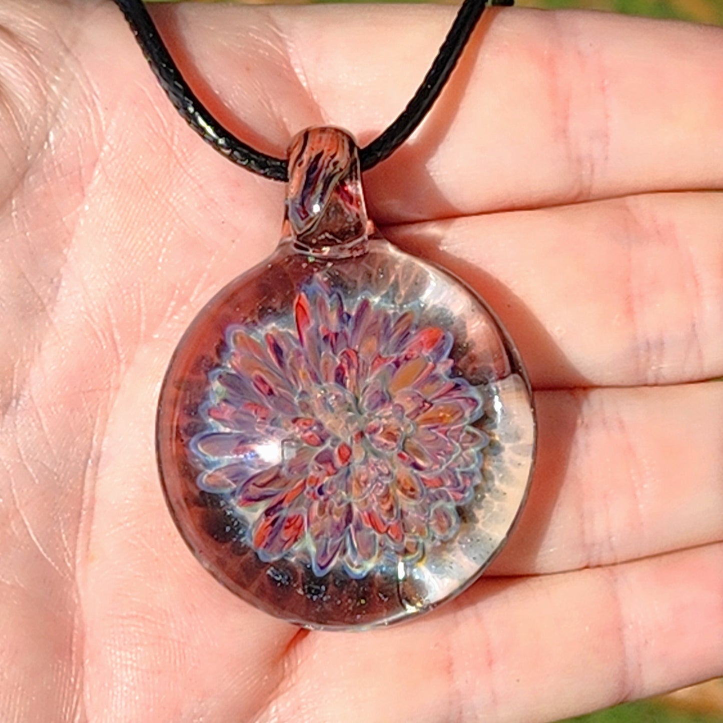 Trippy Heady Glass Pendant. Handmade Glass Necklace Jewelry