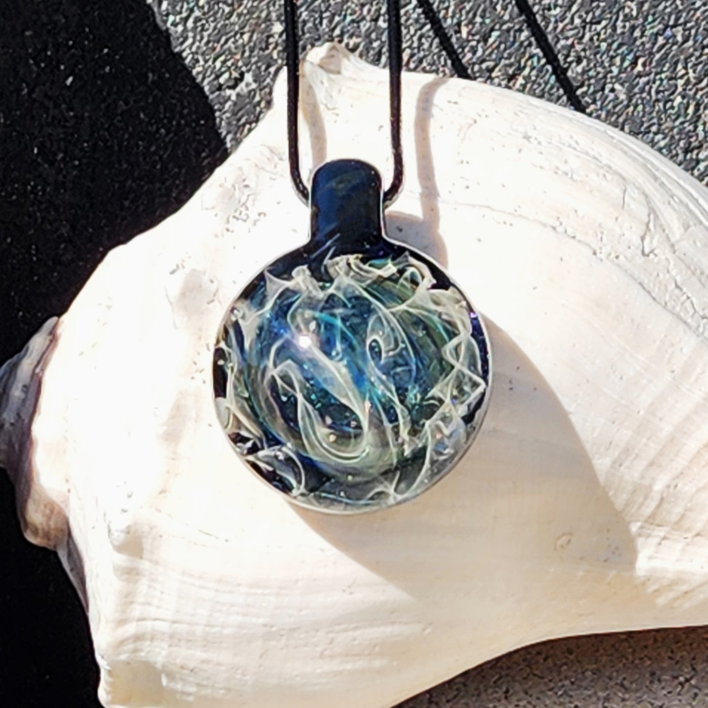 Blown Glass Pendant Necklace - Galaxy Glass Pendant