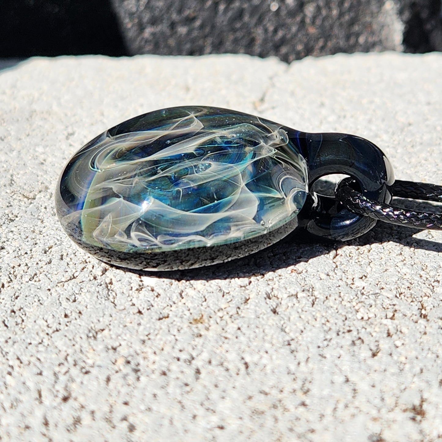 Blown Glass Pendant Necklace - Galaxy Glass Pendant