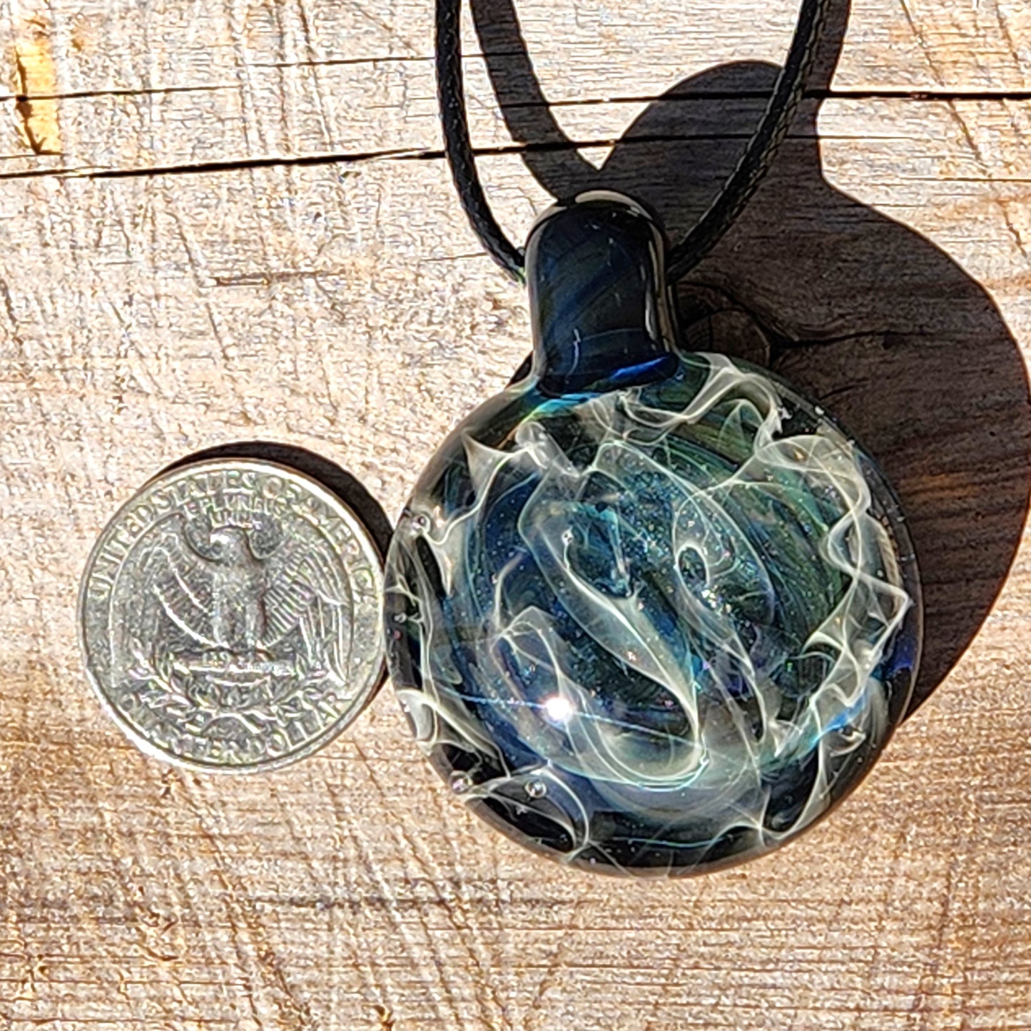 Blown Glass Pendant Necklace - Galaxy Glass Pendant