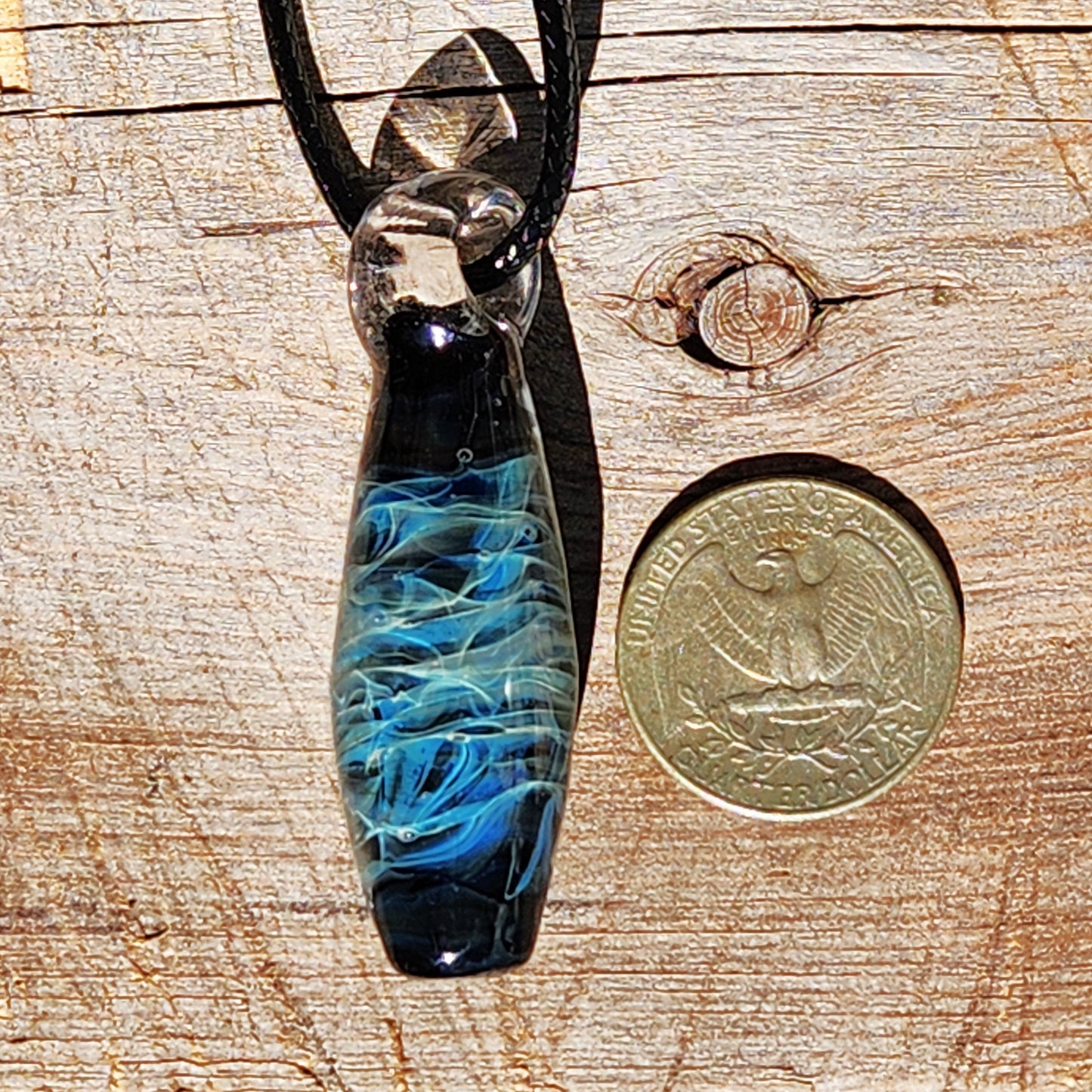 Teardrop Galaxy Glass Pendant Necklace – Handmade Jewelry