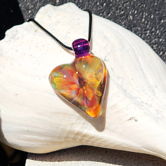 Handcrafted Blown Glass Pendant: Unique Trippy Design