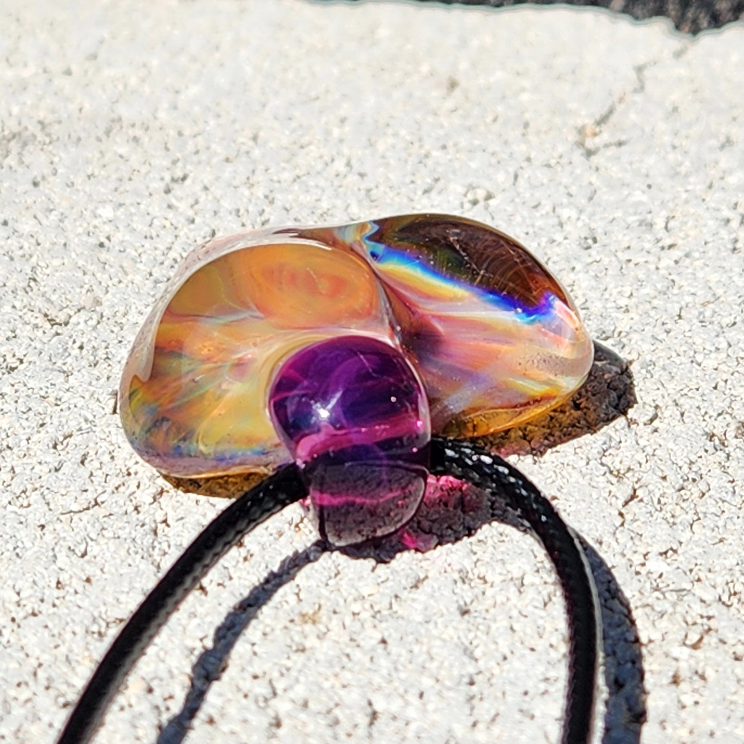 Handcrafted Blown Glass Pendant: Unique Trippy Design