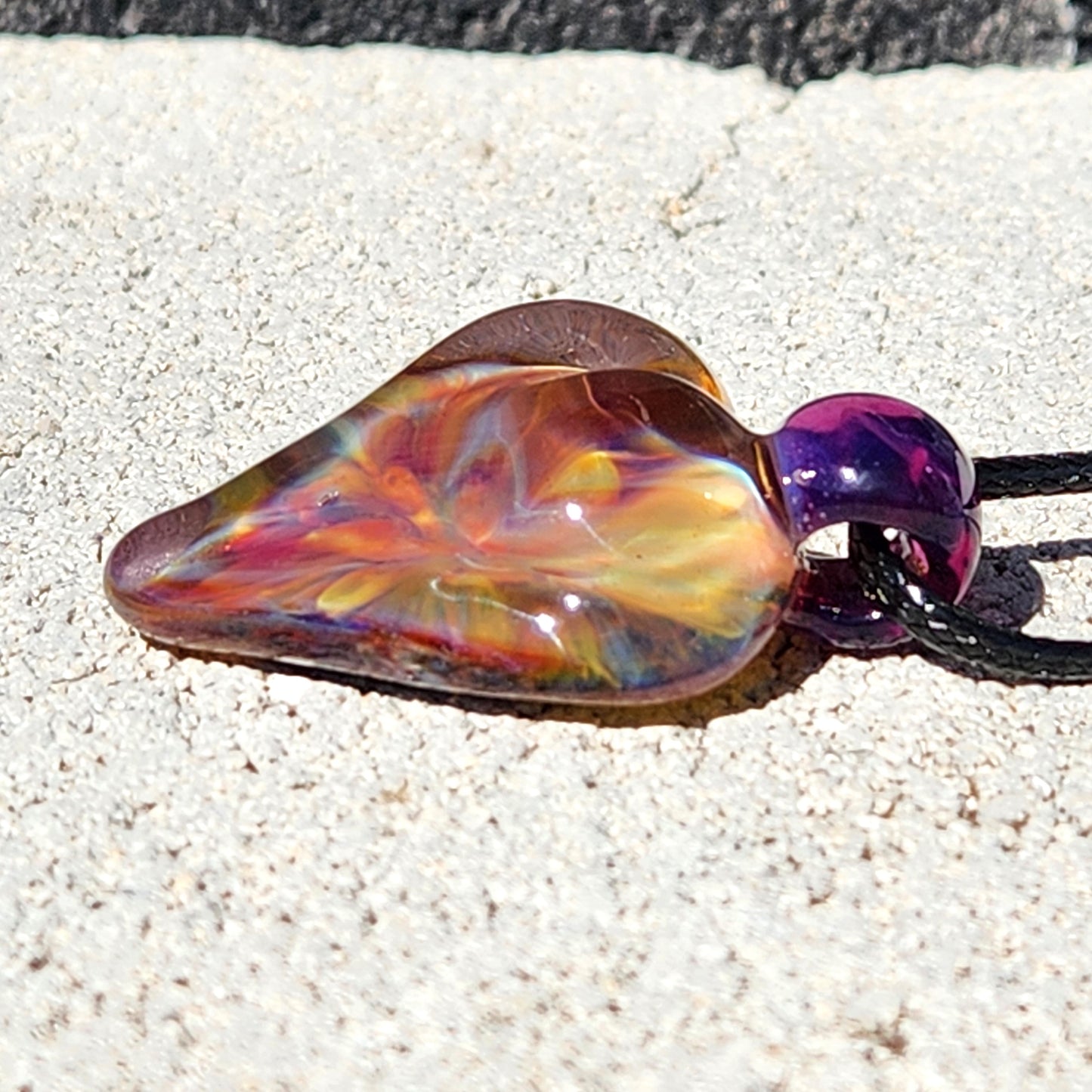 Handcrafted Blown Glass Pendant: Unique Trippy Design