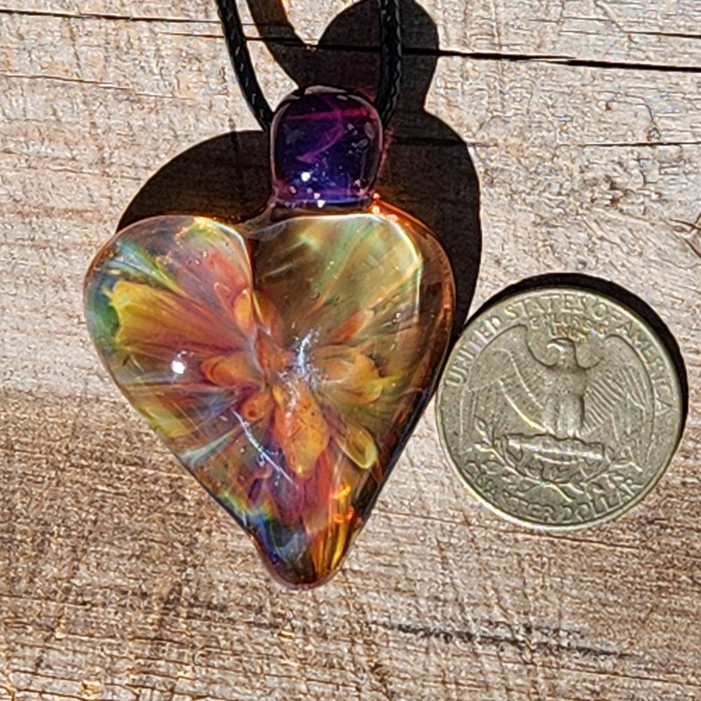 Handcrafted Blown Glass Pendant: Unique Trippy Design