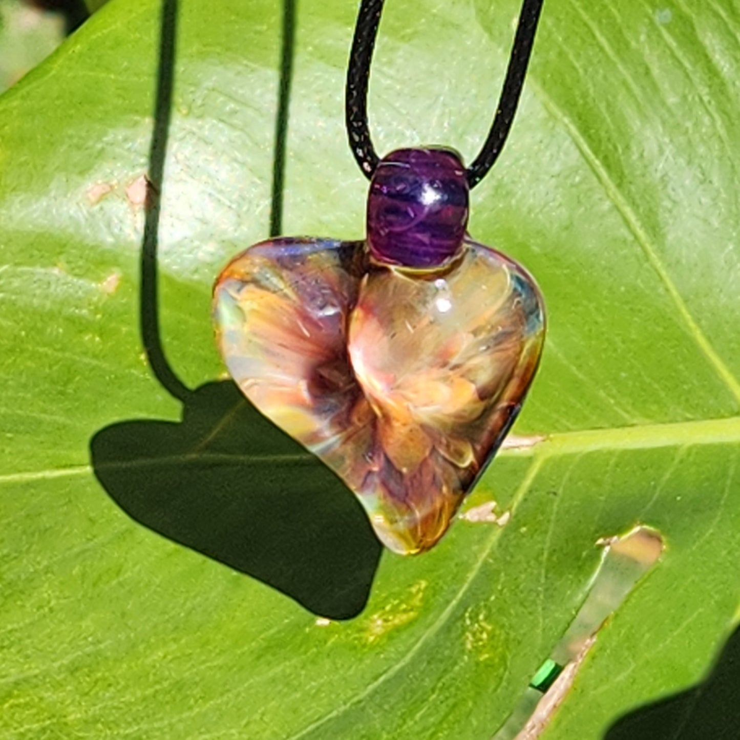 Handcrafted Blown Glass Pendant: Unique Trippy Design