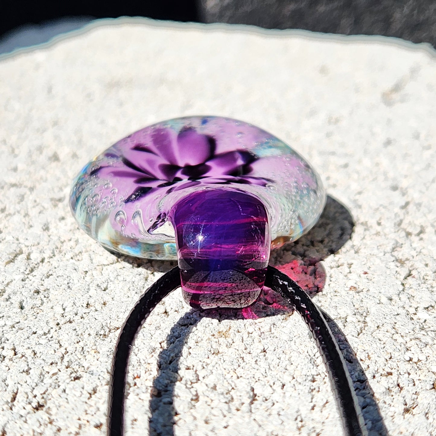 Handblown Borosilicate Glass Pendant Necklace: Trippy Glass Jewelry Gift