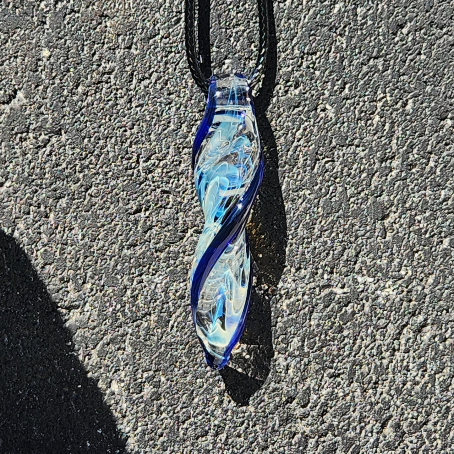 Blown Glass Spiral Pendant