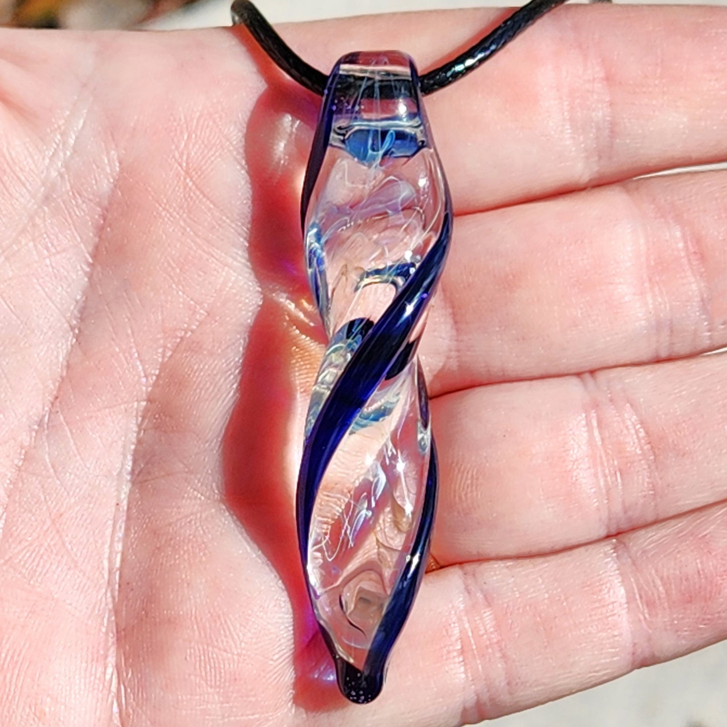 Blown Glass Spiral Pendant