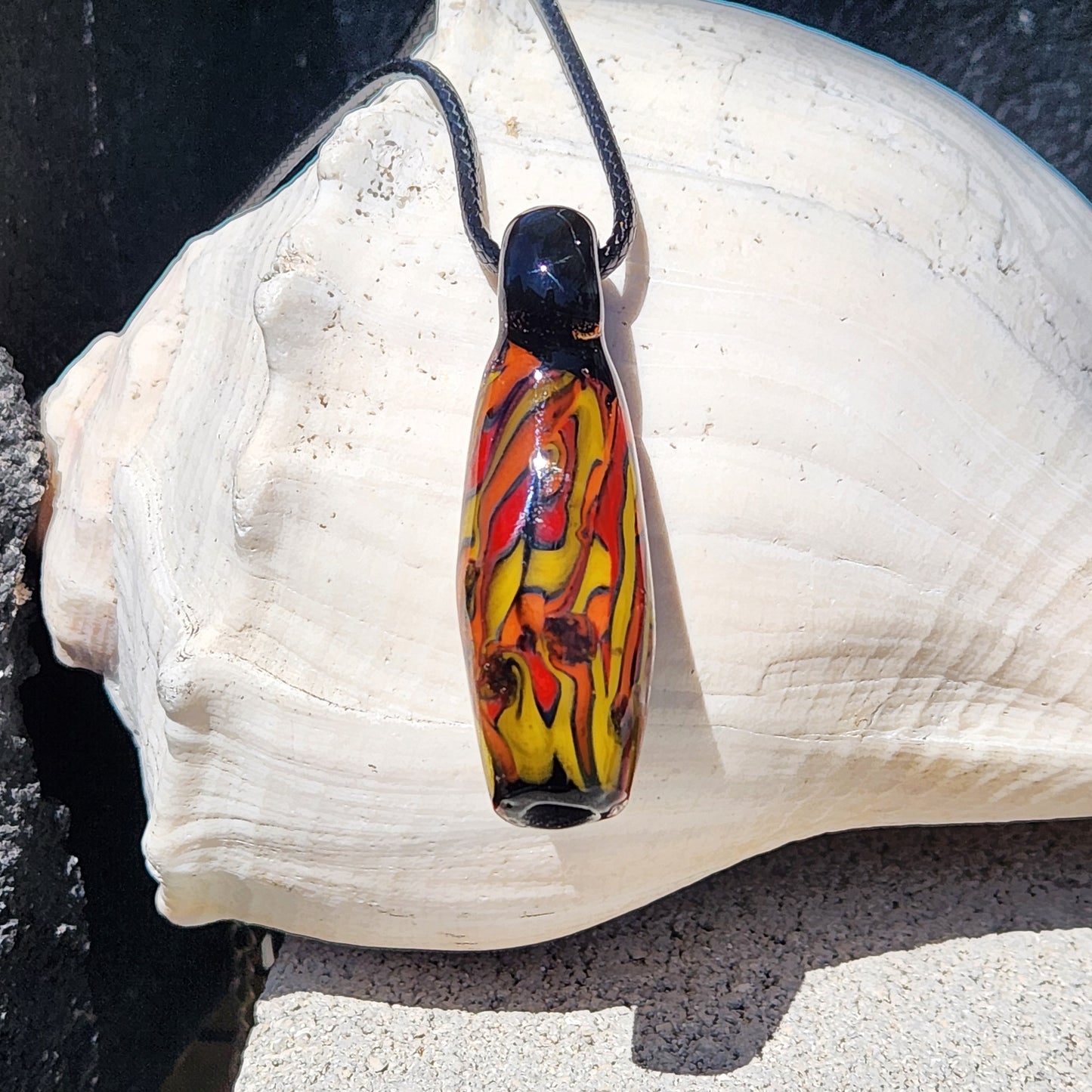 Handblown Tubular Glass Pendant