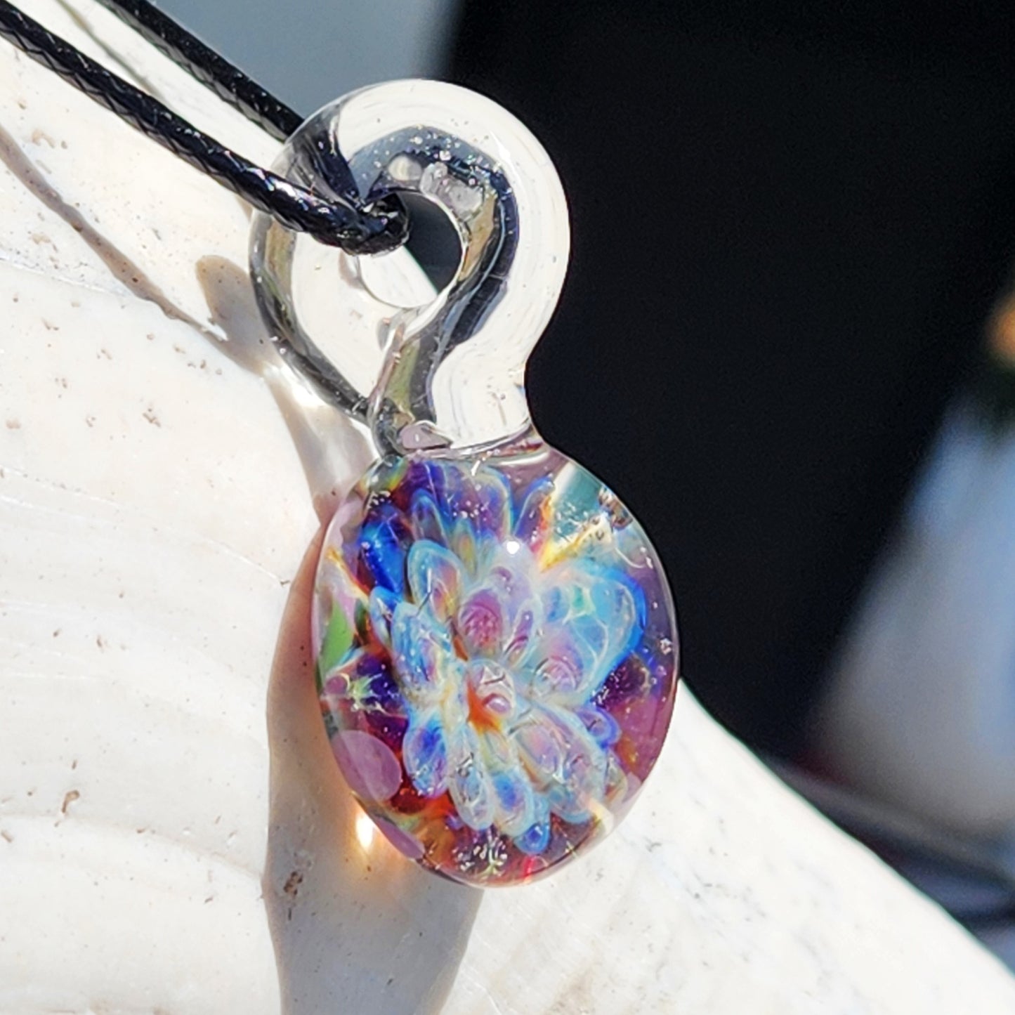Small UV Reactive Glass Pendant