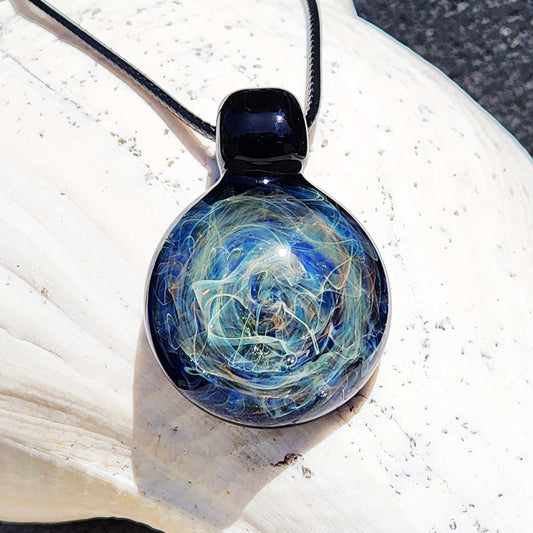 Unique Handmade Blown Glass Pendant Necklace