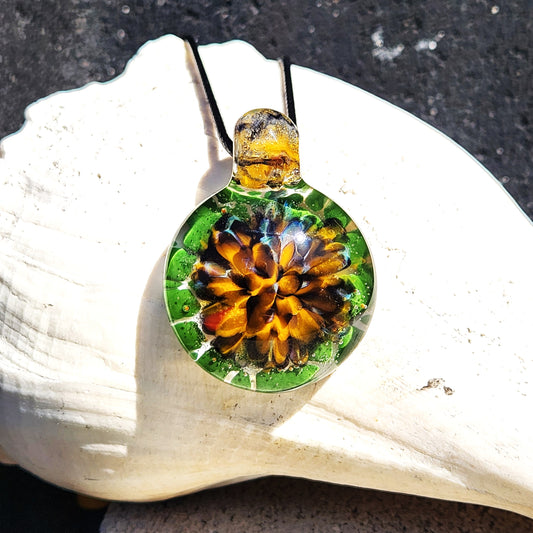 Unique Handmade Blown Glass Pendant Necklace