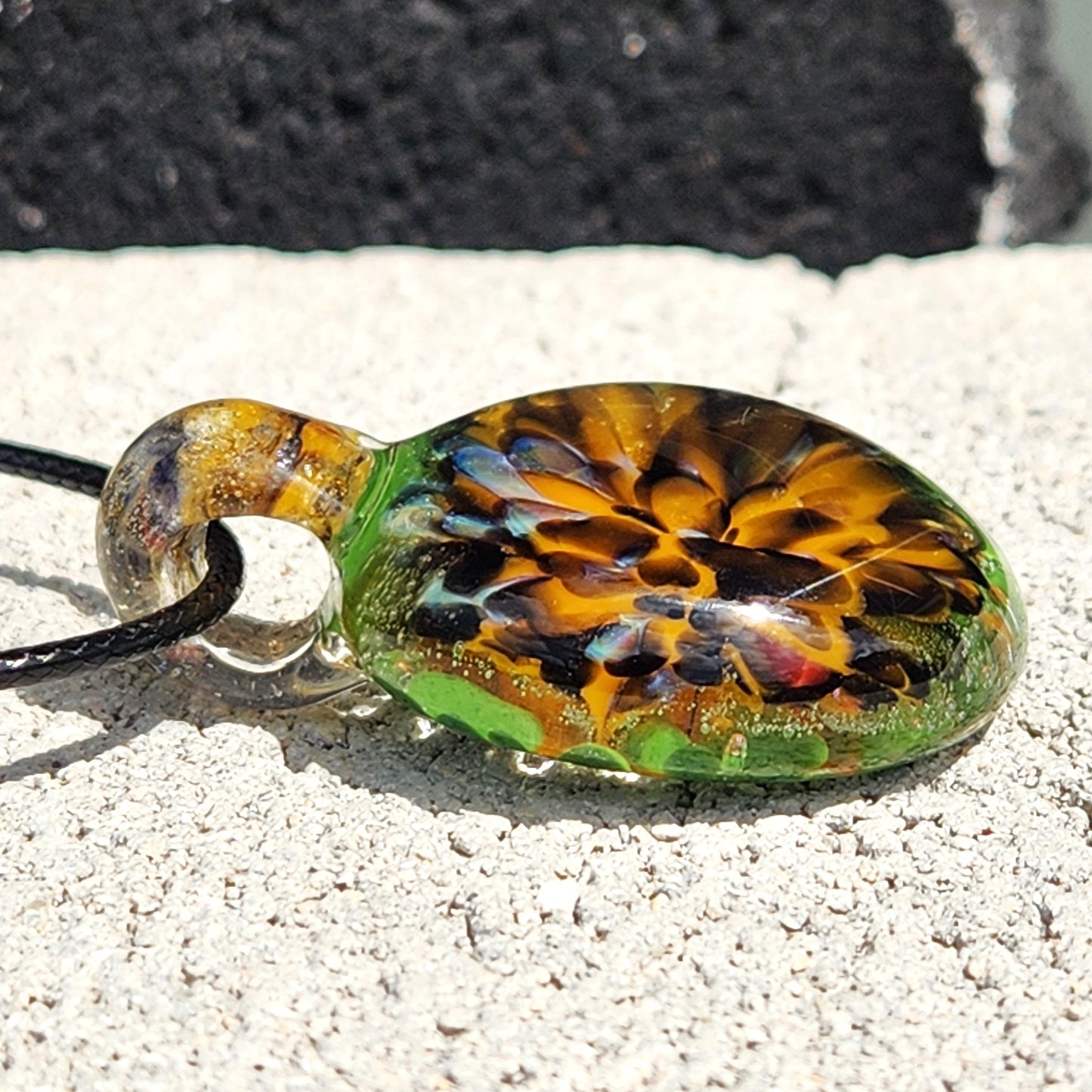 Unique Handmade Blown Glass Pendant Necklace