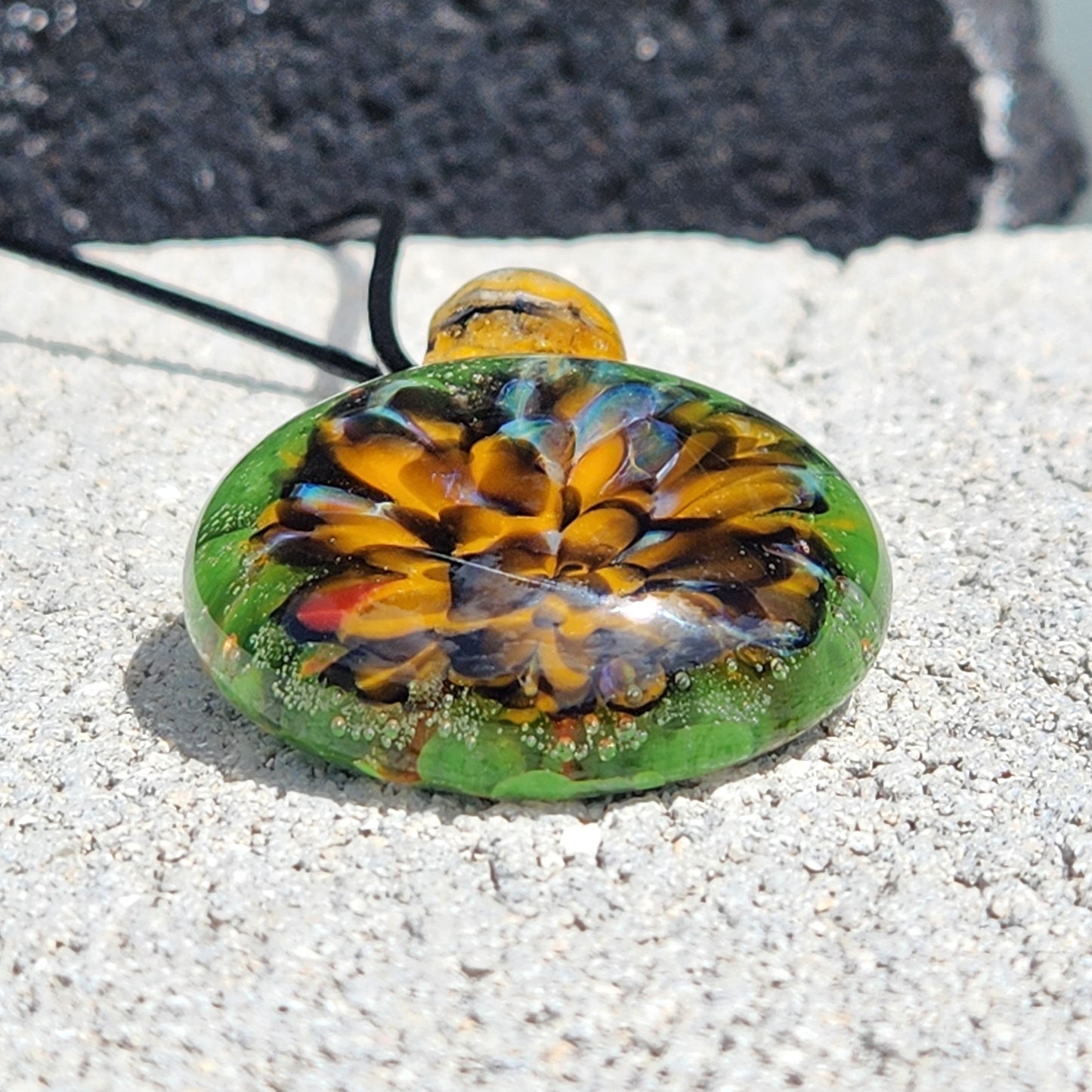 Unique Handmade Blown Glass Pendant Necklace