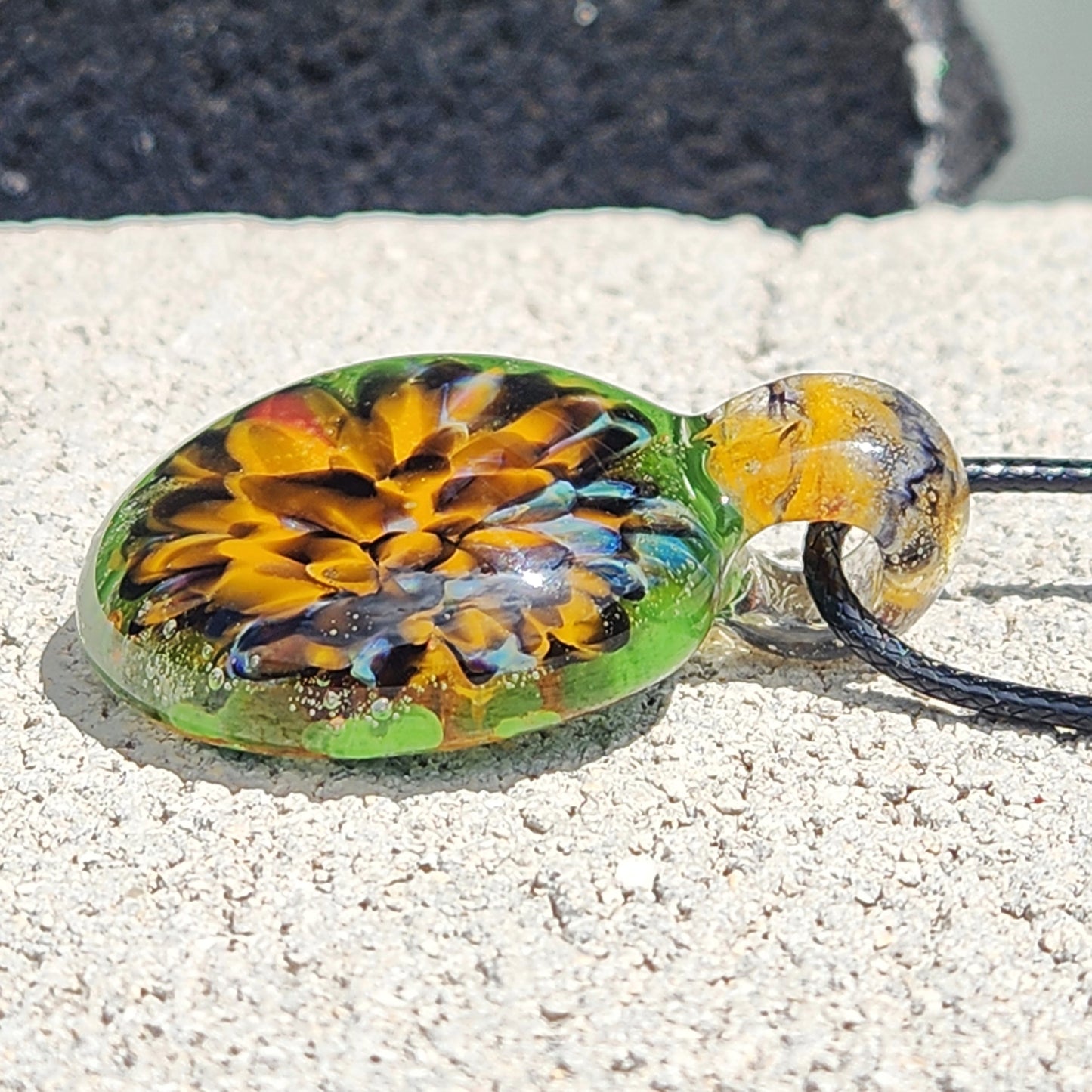 Unique Handmade Blown Glass Pendant Necklace