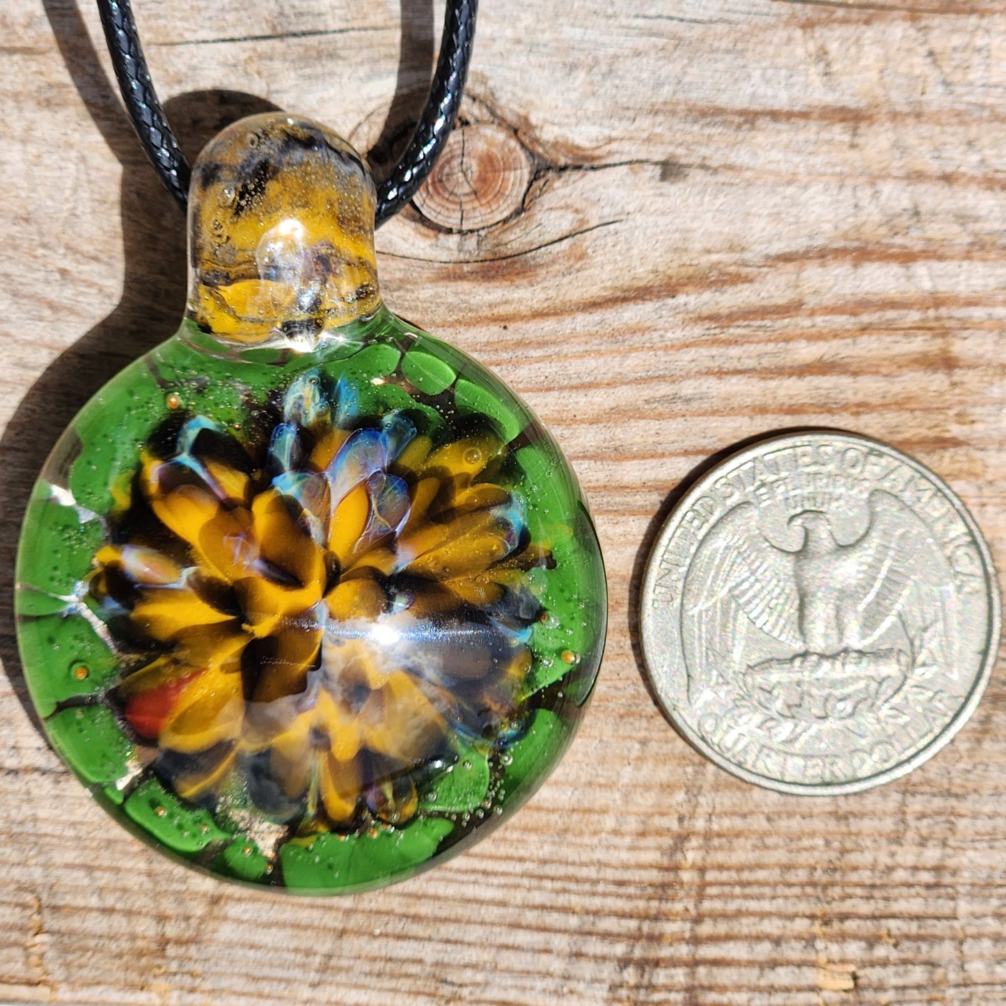 Unique Handmade Blown Glass Pendant Necklace