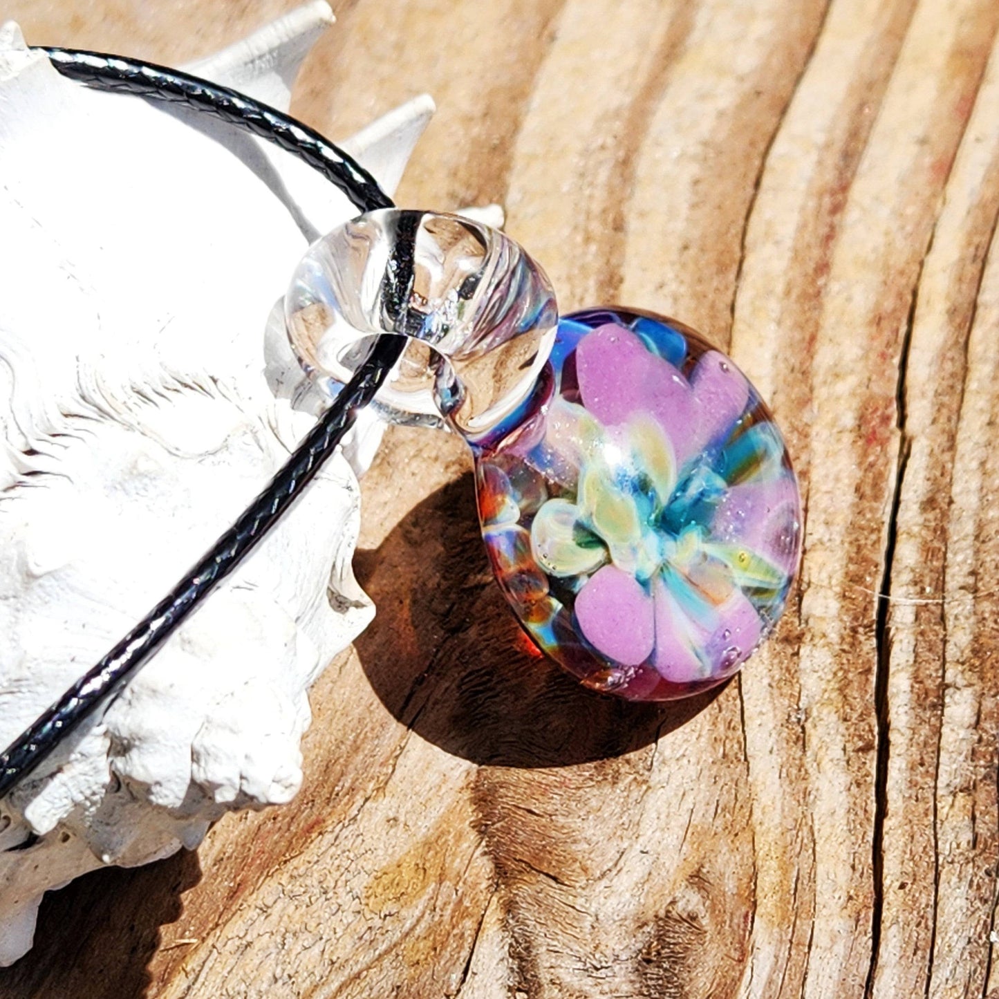 Small Purple Glass Pendant Necklace – Handmade Borosilicate Jewelry