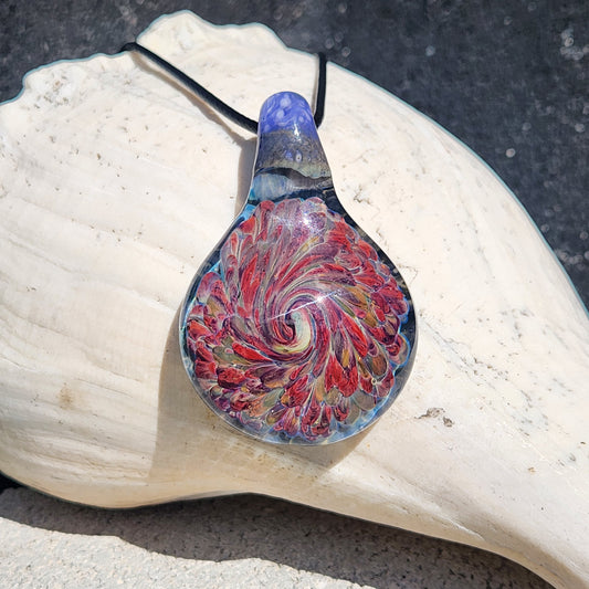 Handmade Heady Glass Tear Drop Pendant Necklace