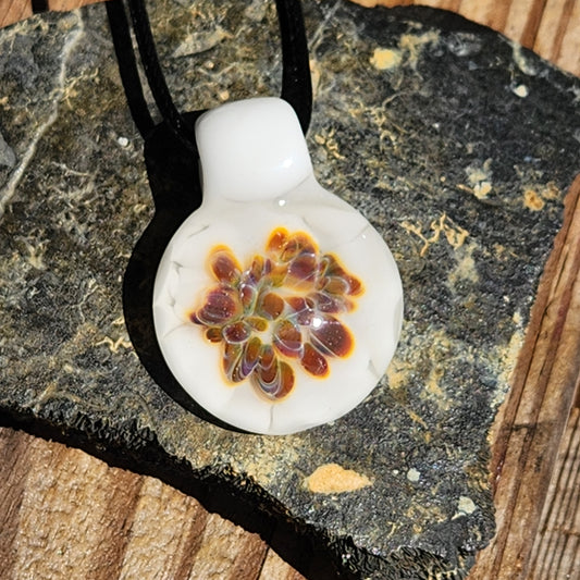 Handmade Glass Pendant Necklace – Warm Golden Glow Design