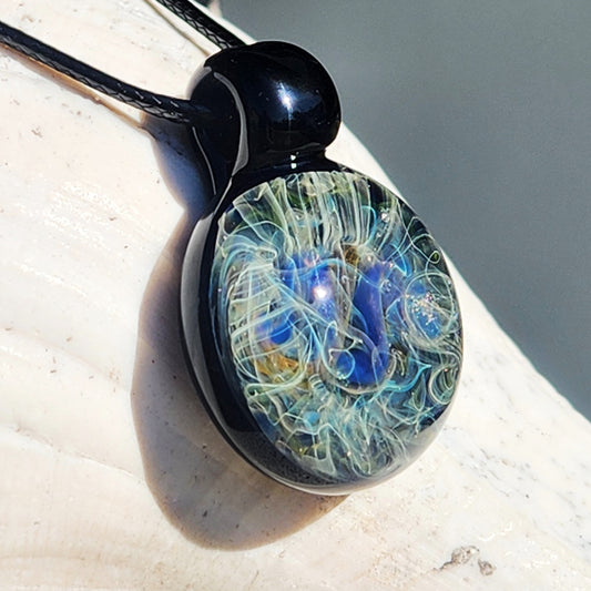 Unique Handmade Blown Glass Pendant Necklace