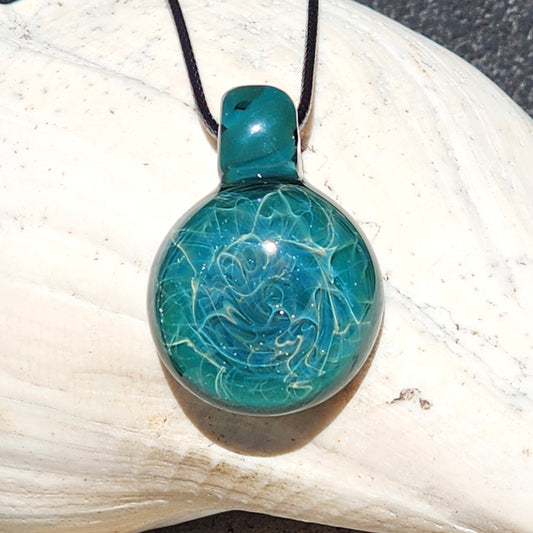 Handmade Turquoise Glass Pendant Necklace