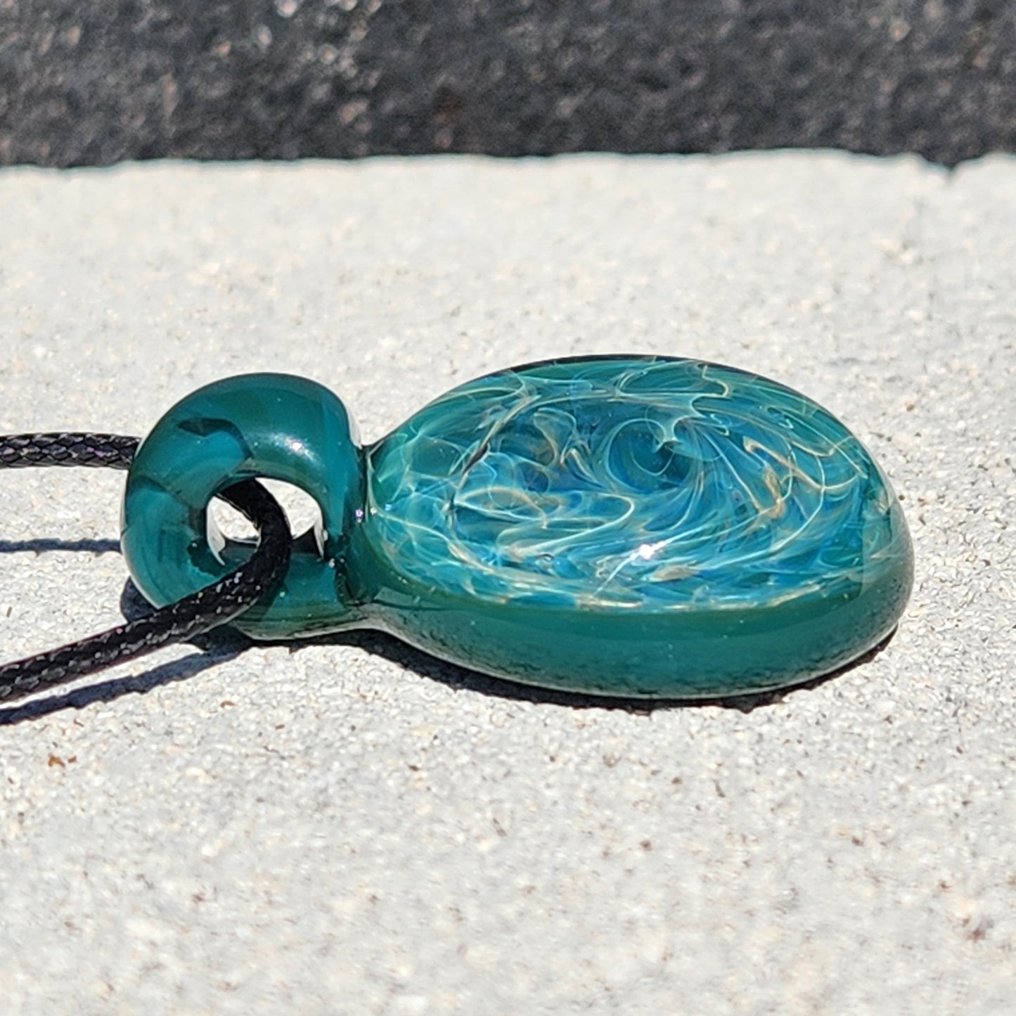 Handmade Turquoise Glass Pendant Necklace