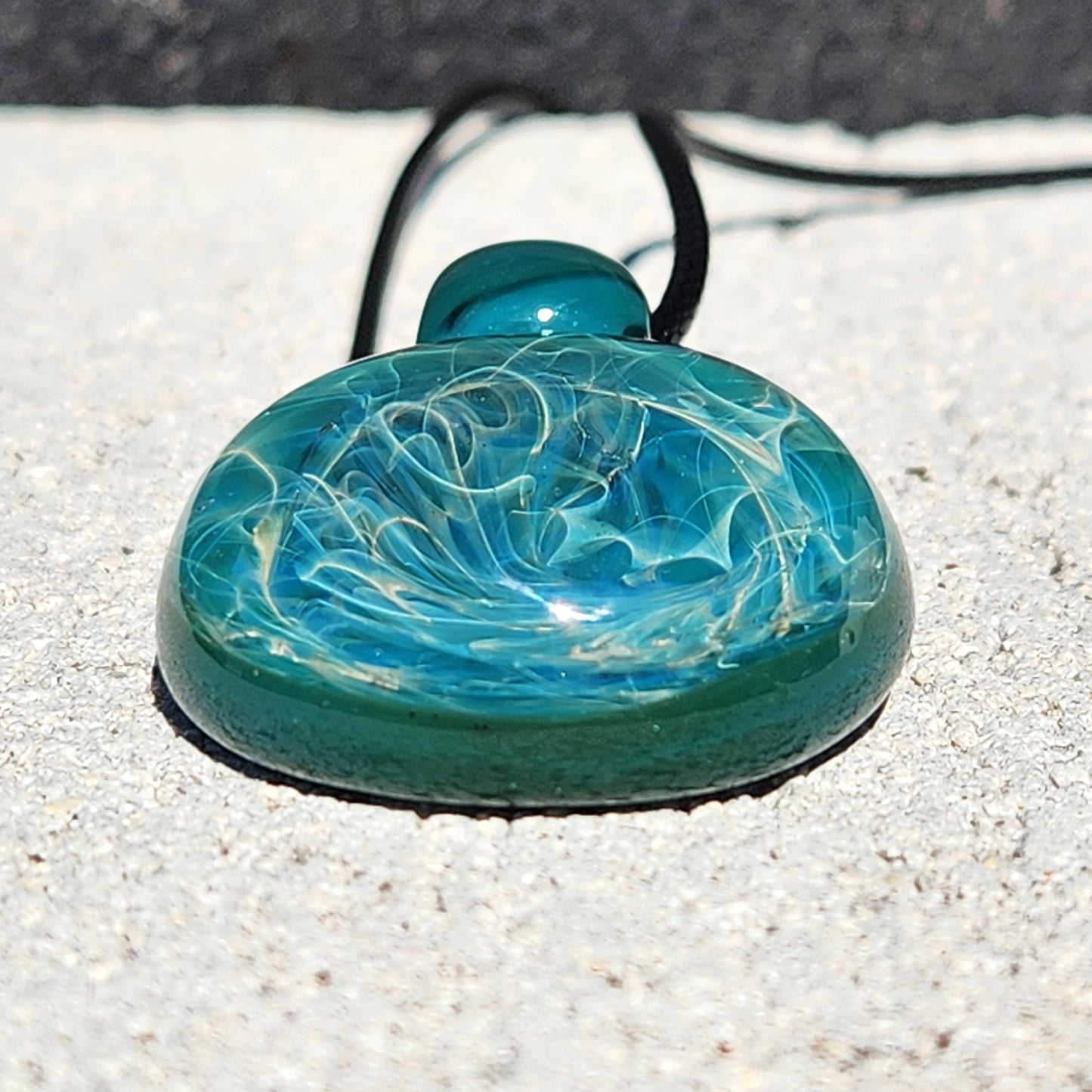 Handmade Turquoise Glass Pendant Necklace