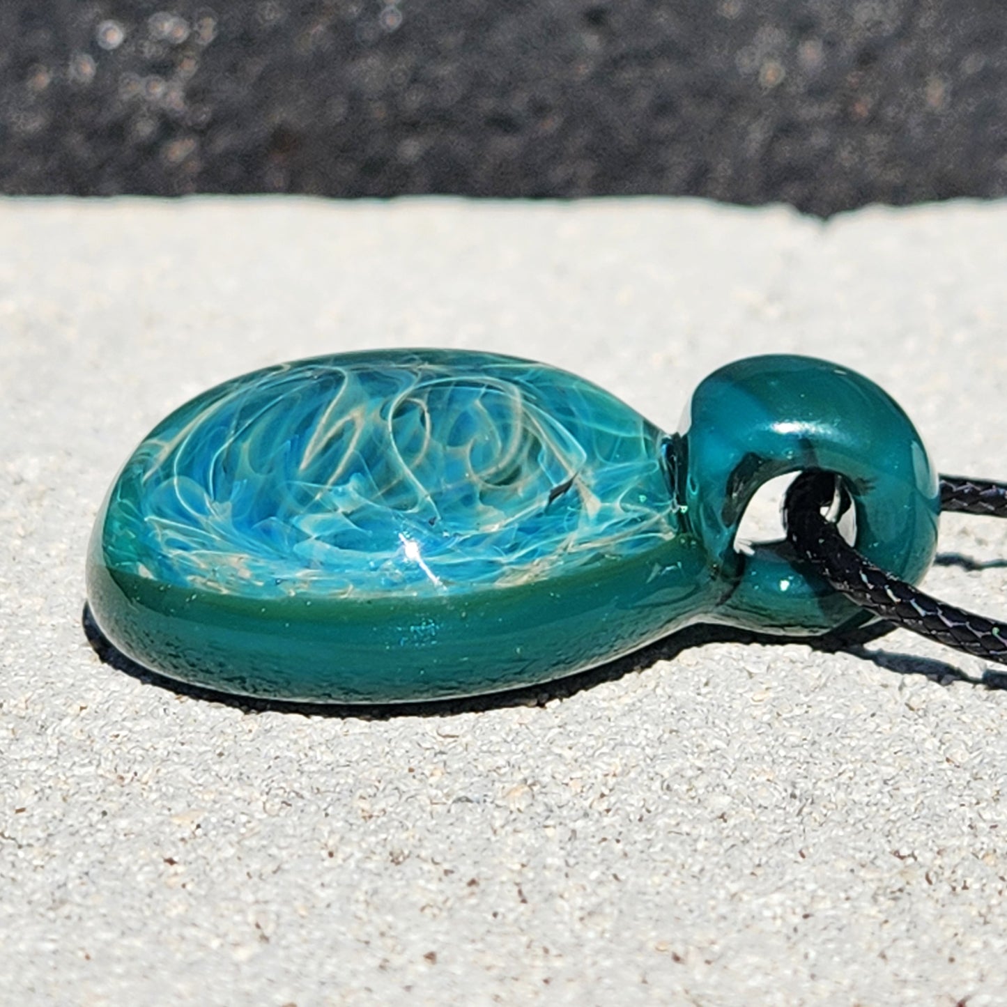 Handmade Turquoise Glass Pendant Necklace