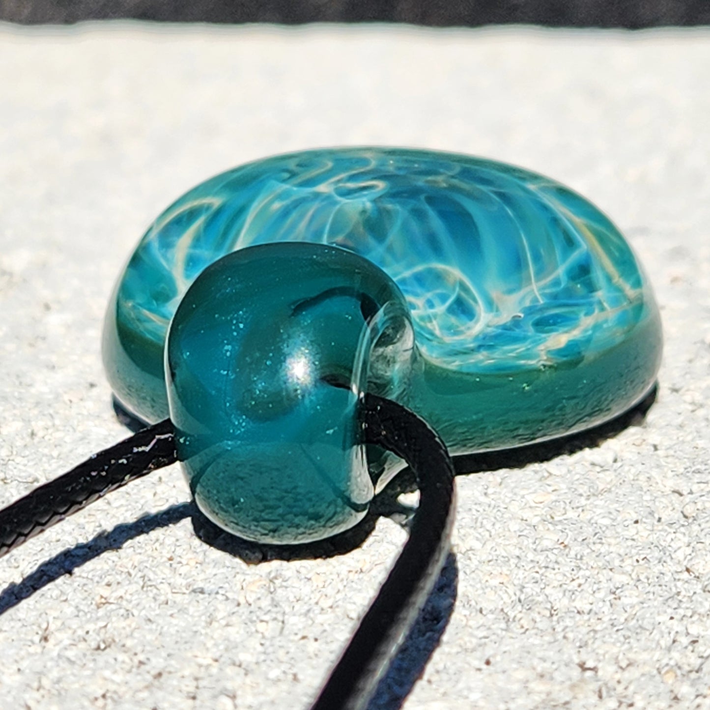 Handmade Turquoise Glass Pendant Necklace