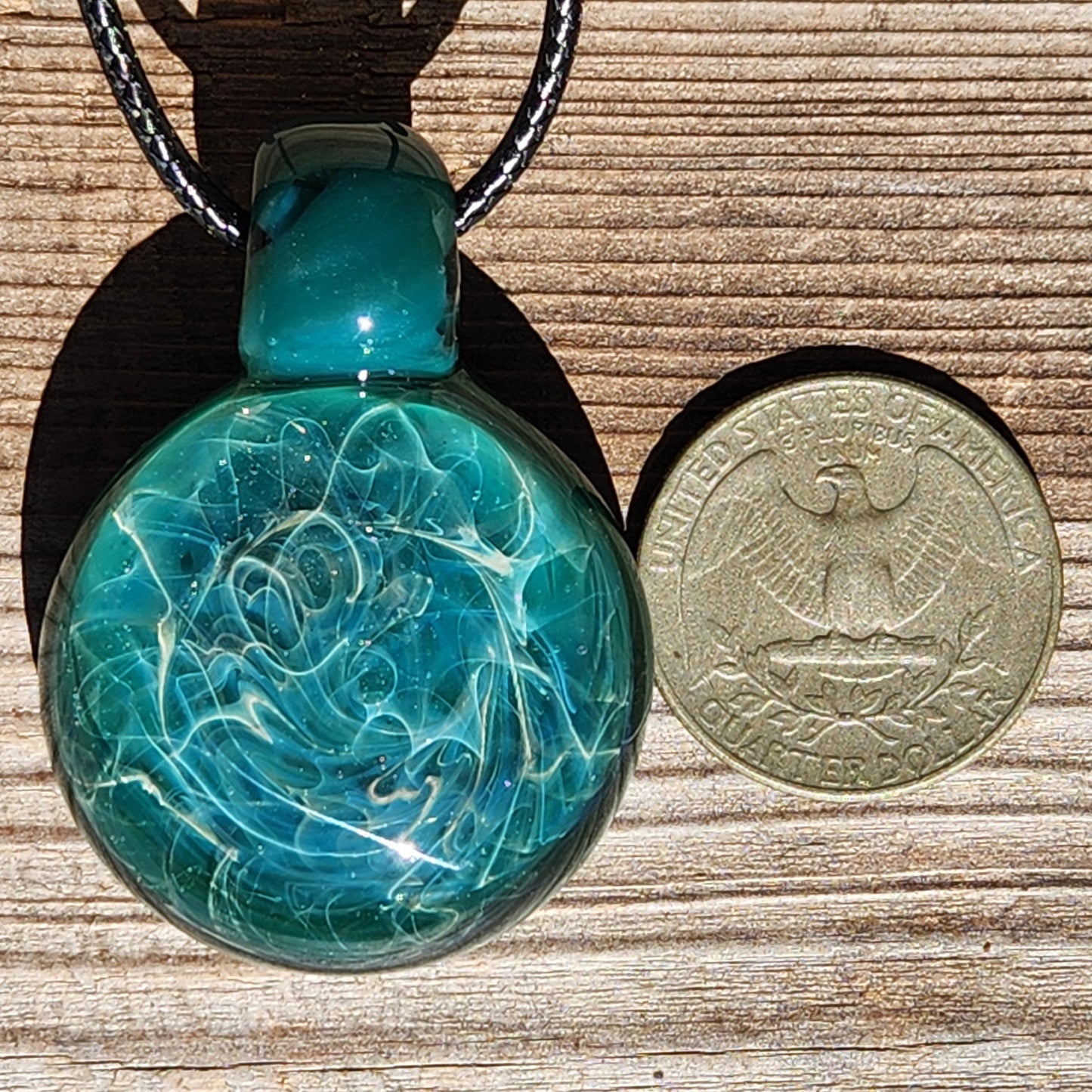 Handmade Turquoise Glass Pendant Necklace