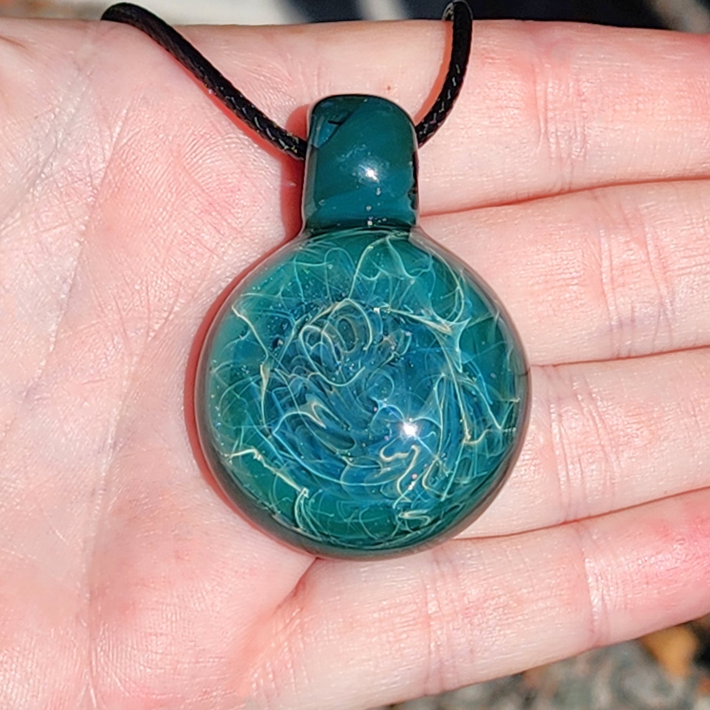 Handmade Turquoise Glass Pendant Necklace