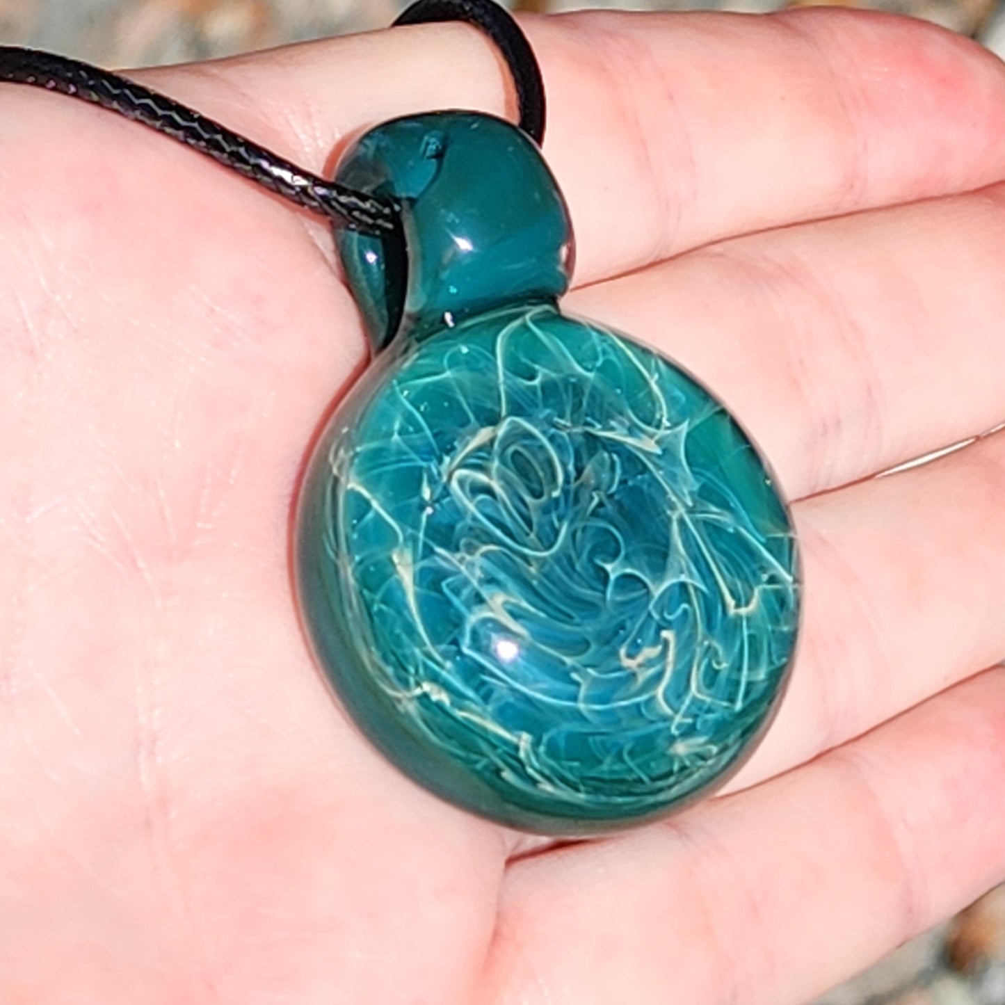 Handmade Turquoise Glass Pendant Necklace